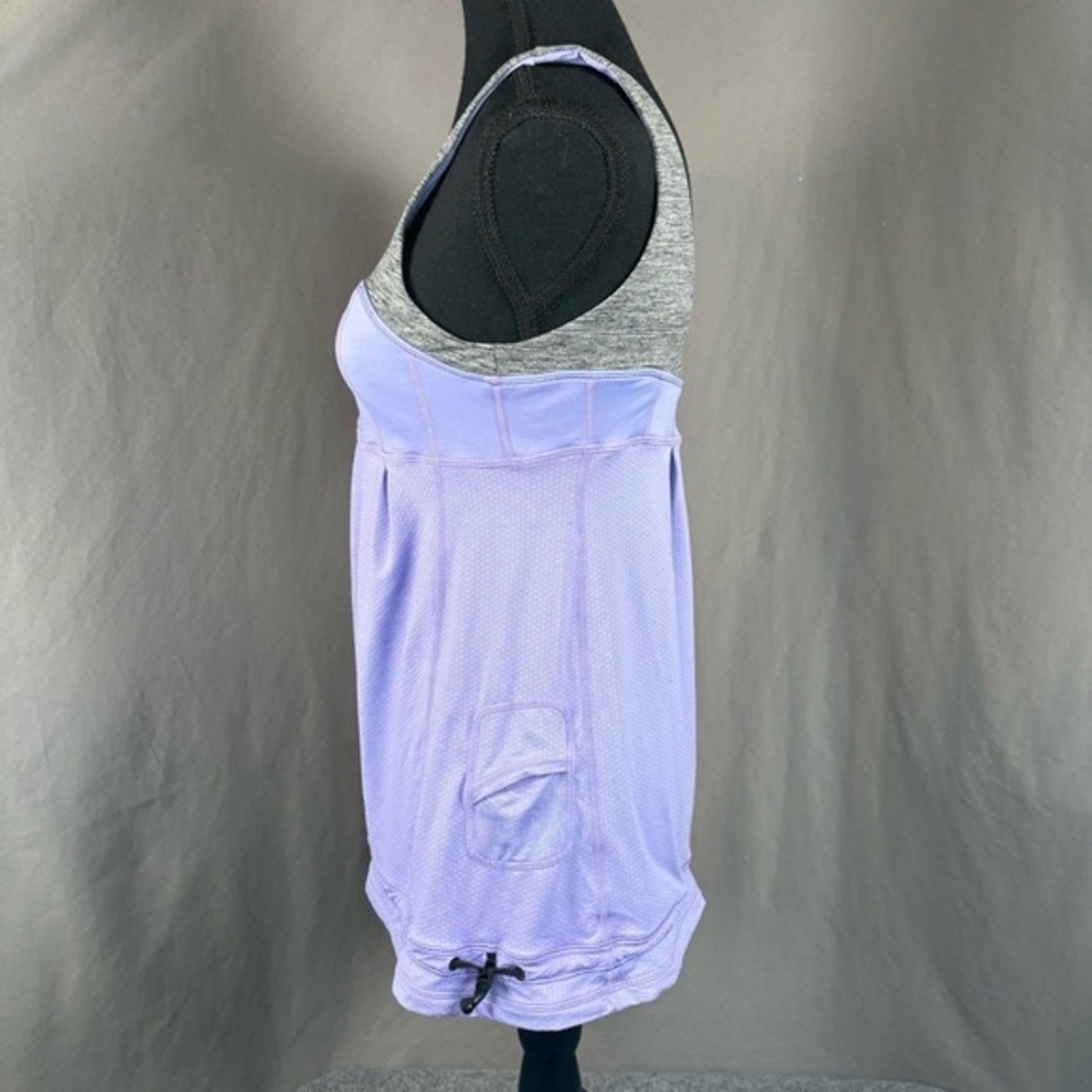 Lululemon Top Women’s 6 Midi Drawstring Pocket Athleisure Activewear Purple Grey